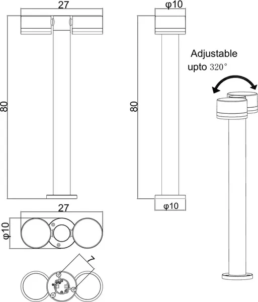 Светильник уличный Arte Lamp A1910PA-2BK