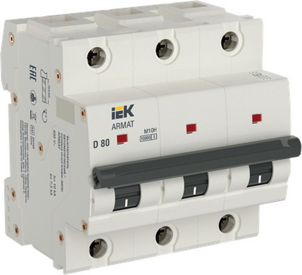 Выключатель автоматический IEK Armat AR-M10H-3-D080 - фото