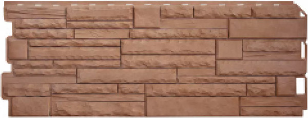 Сайдинг Альта-профиль Камень скалистый ЭКО Терракотовый - фото