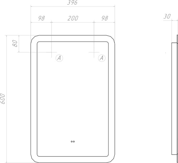 Зеркало Vigo Wing Classic 400