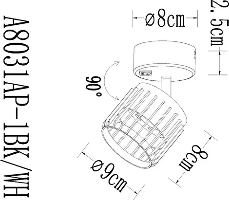 Спот Arte Lamp A8031AP-1WH