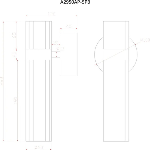 Бра Arte Lamp A2950AP-5PB