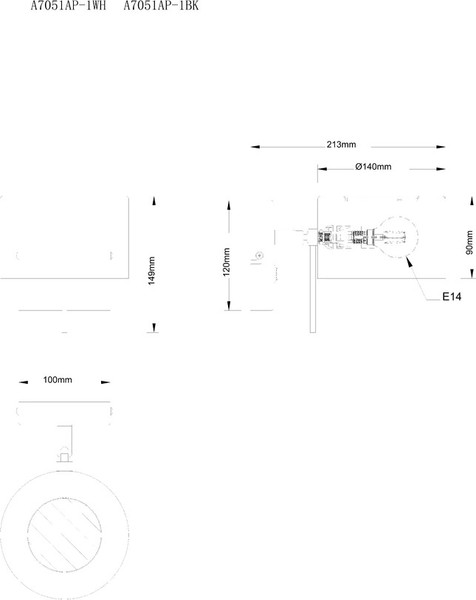 Бра Arte Lamp A7051AP-1BK