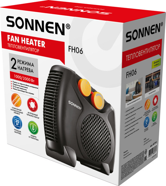 Тепловентилятор Sonnen FH06 / 457781 (черный/оранжевый)
