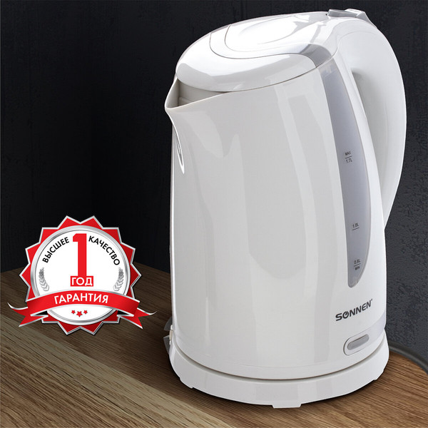 Электрочайник Sonnen KT-1743 / 453414 (белый)