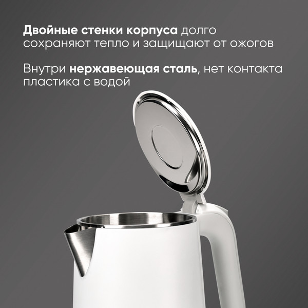 Электрочайник Airo PM1515S c термоконтроллером (белый)