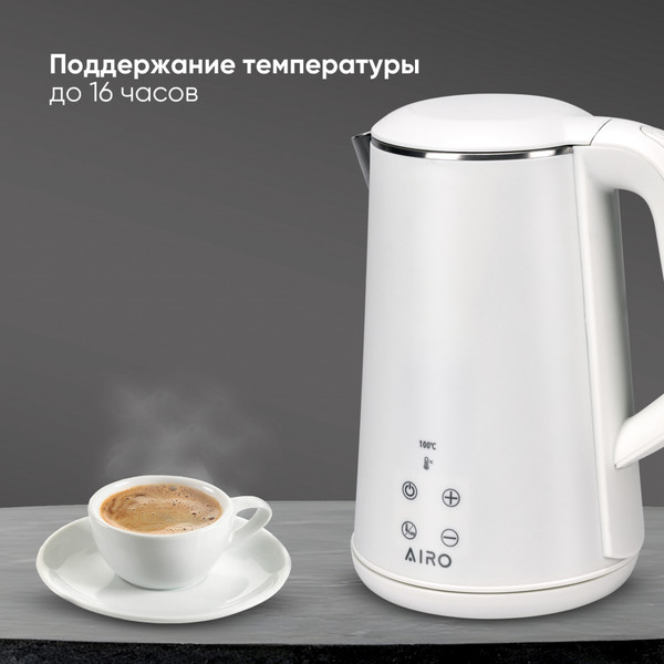 Электрочайник Airo PM1515S c термоконтроллером (белый)