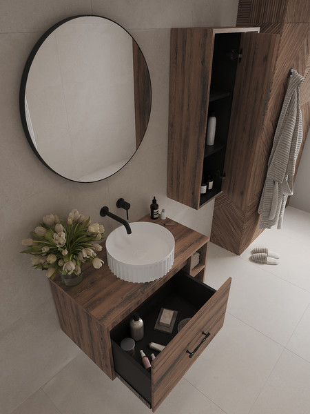 Шкаф-полупенал для ванной ЗОВ Дион-Анталья Aplow