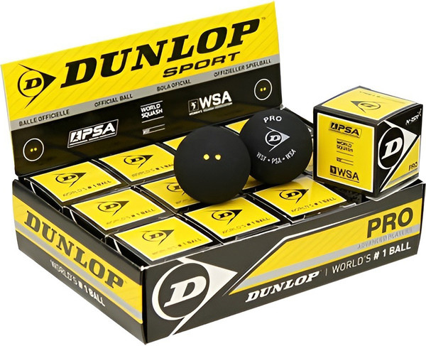 Набор мячей для сквоша DUNLOP PRO WSF/PSA Official 12-box / 700108 - фото