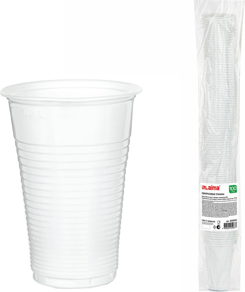 Набор одноразовых стаканов Laima Бюджет / 600934