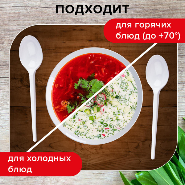 Набор одноразовых ложек Laima Бюджет / 600947