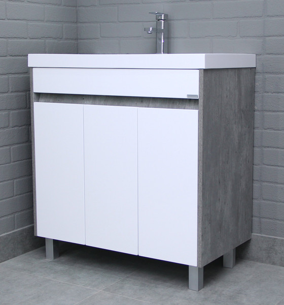 Тумба под умывальник Домино Unit 80 Karlo без ящика и корзины для белья - фото