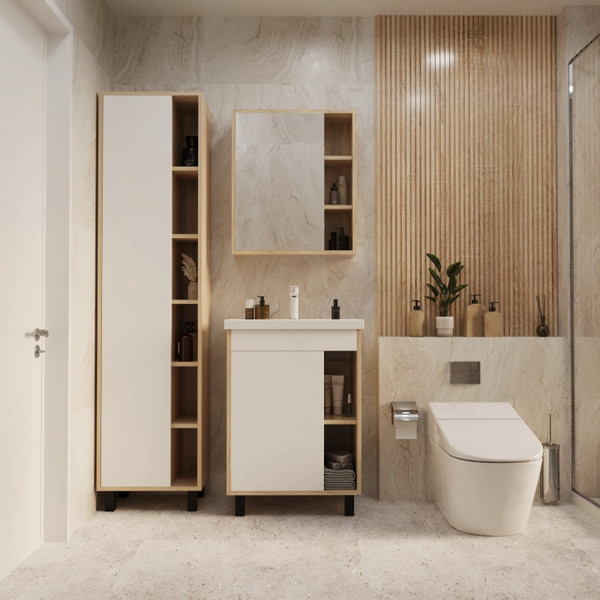 Шкаф-пенал для ванной Mixline Милтон-50 / 557617