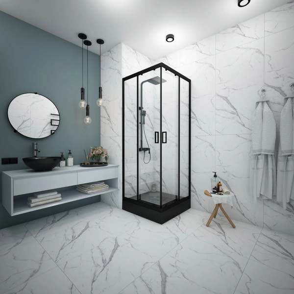 Душевой уголок МетаКам City Trend Black 80x80 / KKS_016831