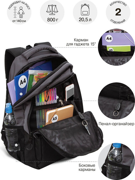 Школьный рюкзак Grizzly RU-630-2