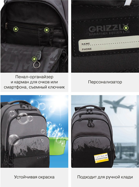 Школьный рюкзак Grizzly RU-630-2