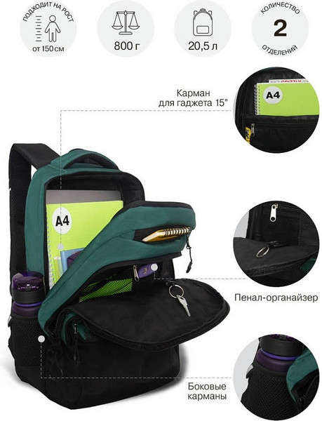 Школьный рюкзак Grizzly RU-630-2