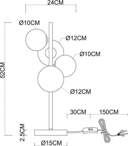 Прикроватная лампа Arte Lamp A2243LT-4BK