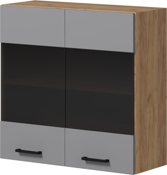 Шкаф навесной для кухни Genesis Мебель Алиса Grey 800 со стеклом 