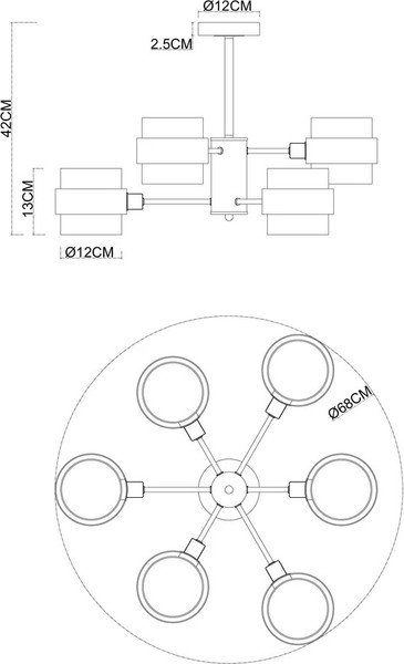 Люстра Arte Lamp A8205SP-6BK