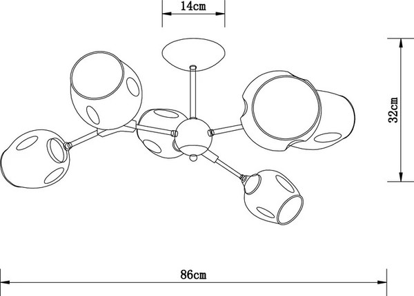 Люстра Arte Lamp A4211PL-6BK