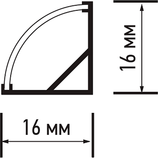 Профиль для светодиодной ленты JAZZway PAL 1616 L2000 / 5049888