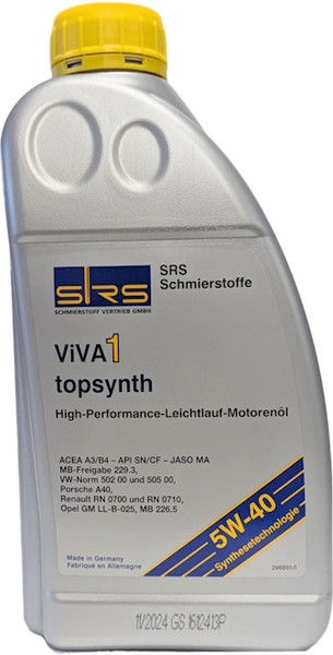 Моторное масло SRS Viva 1 Topsynth 5W40 - фото