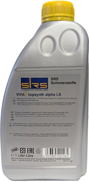Моторное масло SRS Viva 1 Topsynth Alpha LS 5W40