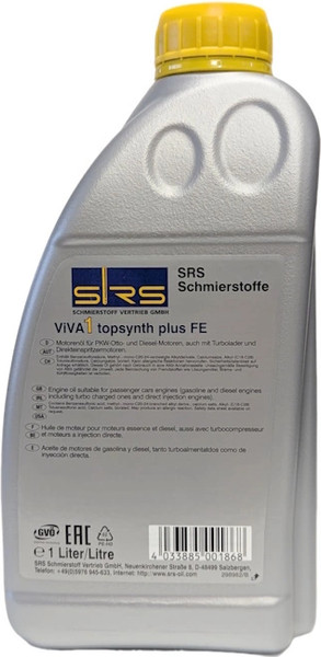 Моторное масло SRS Viva 1 Topsynth Plus FE 5W30