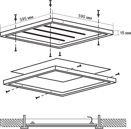 Панель светодиодная JAZZway PPL 595/U Prisma 36Вт 6500К IP40 / 5059412