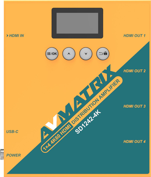 Передатчик видеосигнала Avmatrix SD1242-4K 1x4 4K60 HDMI / 33028
