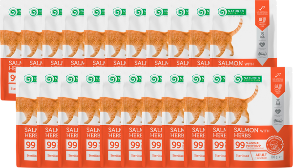 Влажный корм для кошек Nature's Protection Sterilized с лососем и травами / NPUPF63659 - фото