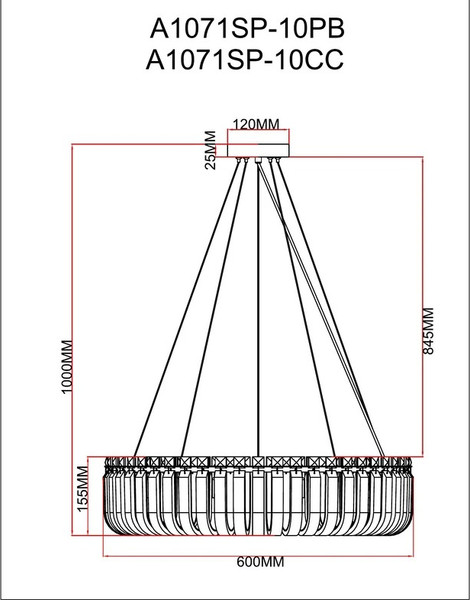 Люстра Arte Lamp A1071SP-10CC
