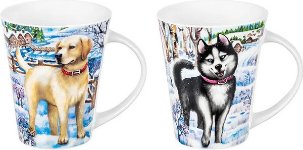 Набор кружек Elan Gallery Хаски и Лабрадор / 880237 - фото