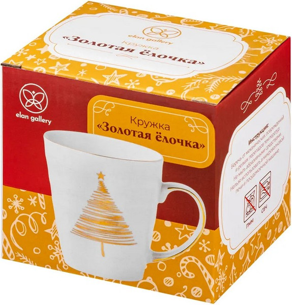 Кружка Elan Gallery Золотая елочка / 880246