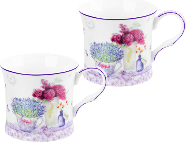 Набор кружек Elan Gallery Лаванда New Bone China / 420765 - фото