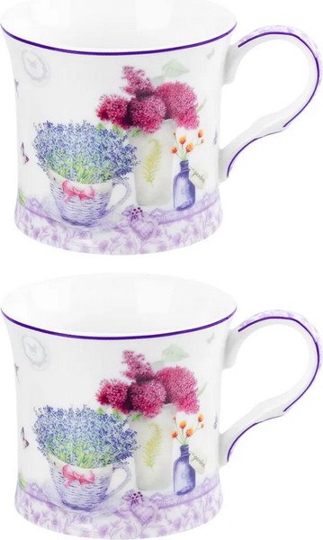 Набор кружек Elan Gallery Лаванда New Bone China / 420765