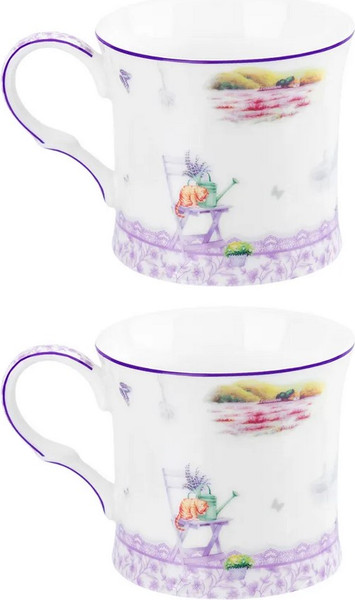 Набор кружек Elan Gallery Лаванда New Bone China / 420765