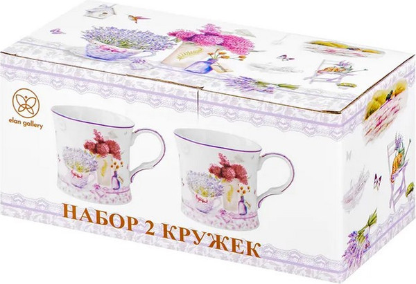 Набор кружек Elan Gallery Лаванда New Bone China / 420765