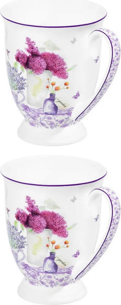 Набор кружек Elan Gallery Лаванда New Bone China / 420767