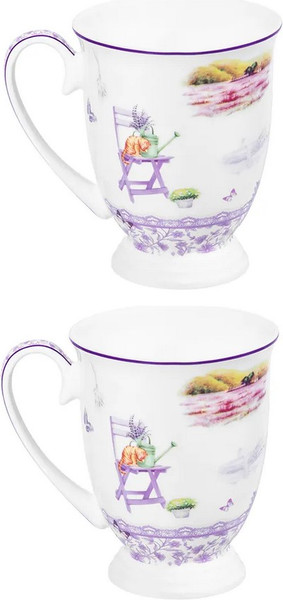 Набор кружек Elan Gallery Лаванда New Bone China / 420767