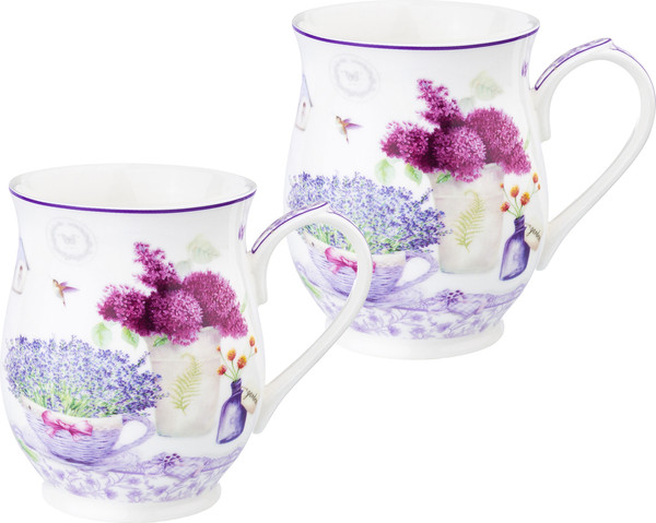Набор кружек Elan Gallery Лаванда New Bone China / 420768 - фото