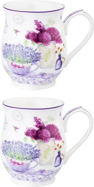 Набор кружек Elan Gallery Лаванда New Bone China / 420768