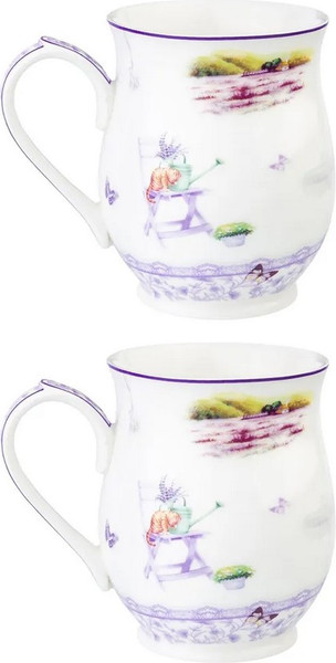 Набор кружек Elan Gallery Лаванда New Bone China / 420768