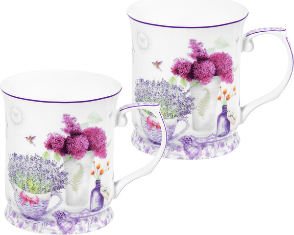 Набор кружек Elan Gallery Лаванда New Bone China / 420770 - фото