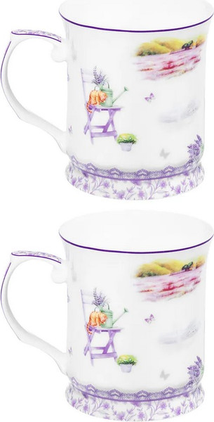 Набор кружек Elan Gallery Лаванда New Bone China / 420770
