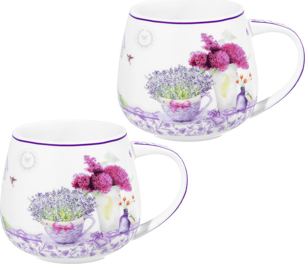 Набор кружек Elan Gallery Лаванда New Bone China / 420771 - фото