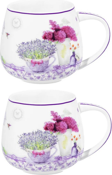 Набор кружек Elan Gallery Лаванда New Bone China / 420771