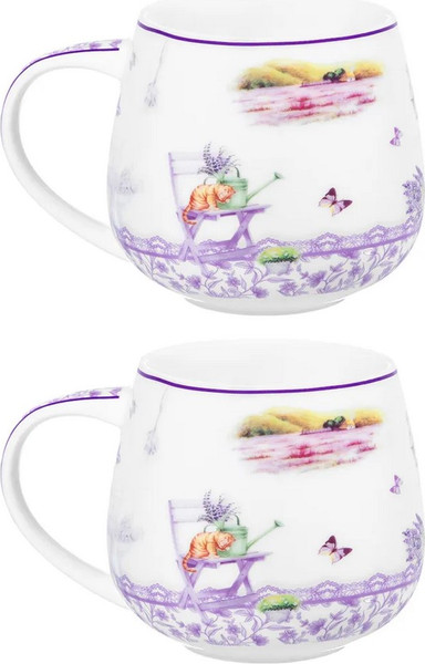 Набор кружек Elan Gallery Лаванда New Bone China / 420771