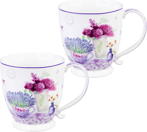 Набор кружек Elan Gallery Лаванда New Bone China / 420772 - фото